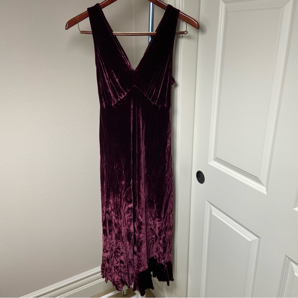 Vintage Hearth & Hands Silk Blend Velvet Slip Dress